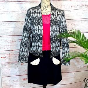 I.N.C. BLACK/WHITE WITH EMBROIDERED POCKETS SKIRT